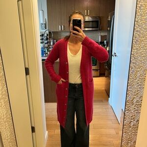 Dex Fuchsia Long Cardigan Sweater